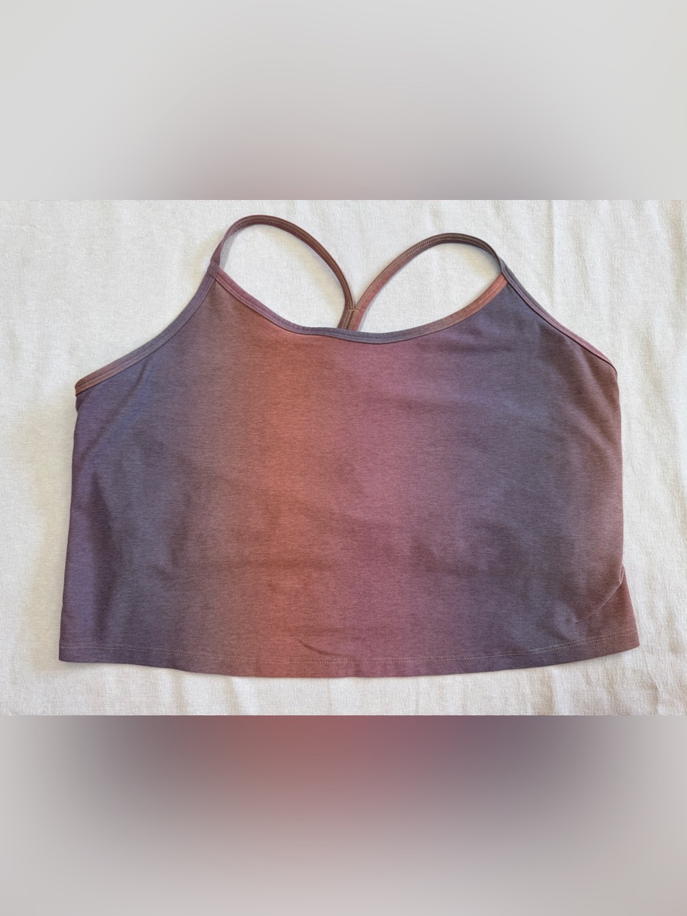 Beyond Yoga Women’s 4X SoftMark Slim Racerback Cropped Tank Bra Mauve Pink - Picture 2 of 8